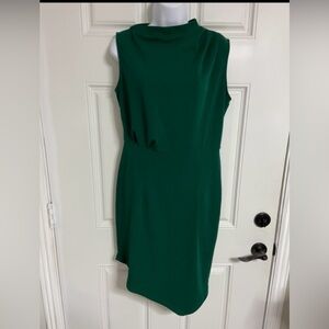 T5- AISIRE Green Asymmetrical Sheath Dress